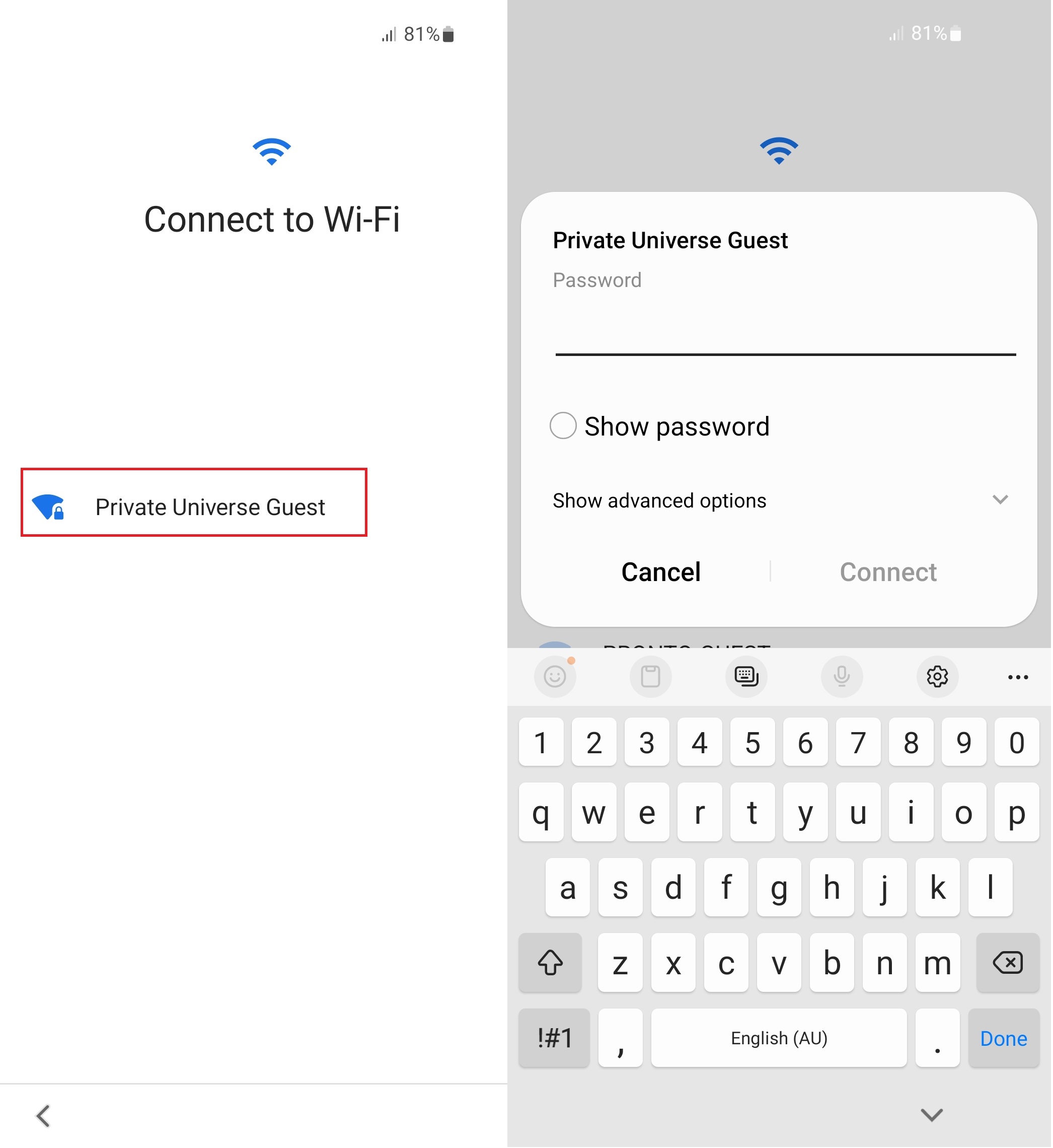Android Wi-Fi setup