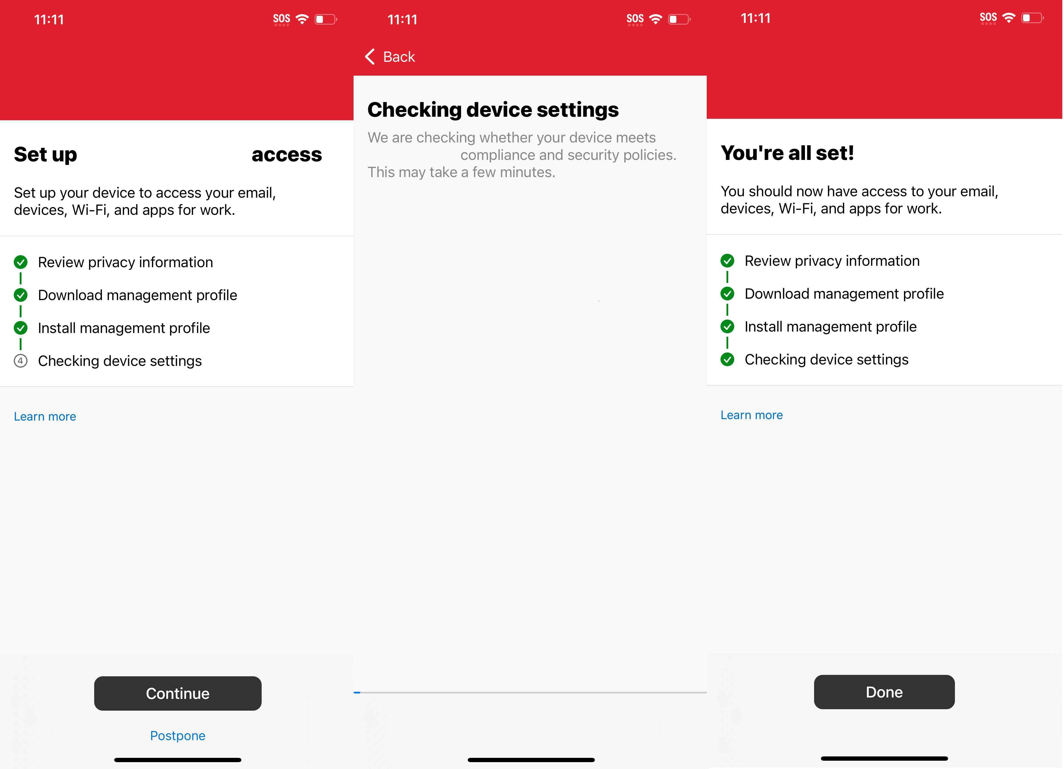IOS compliance check and completion